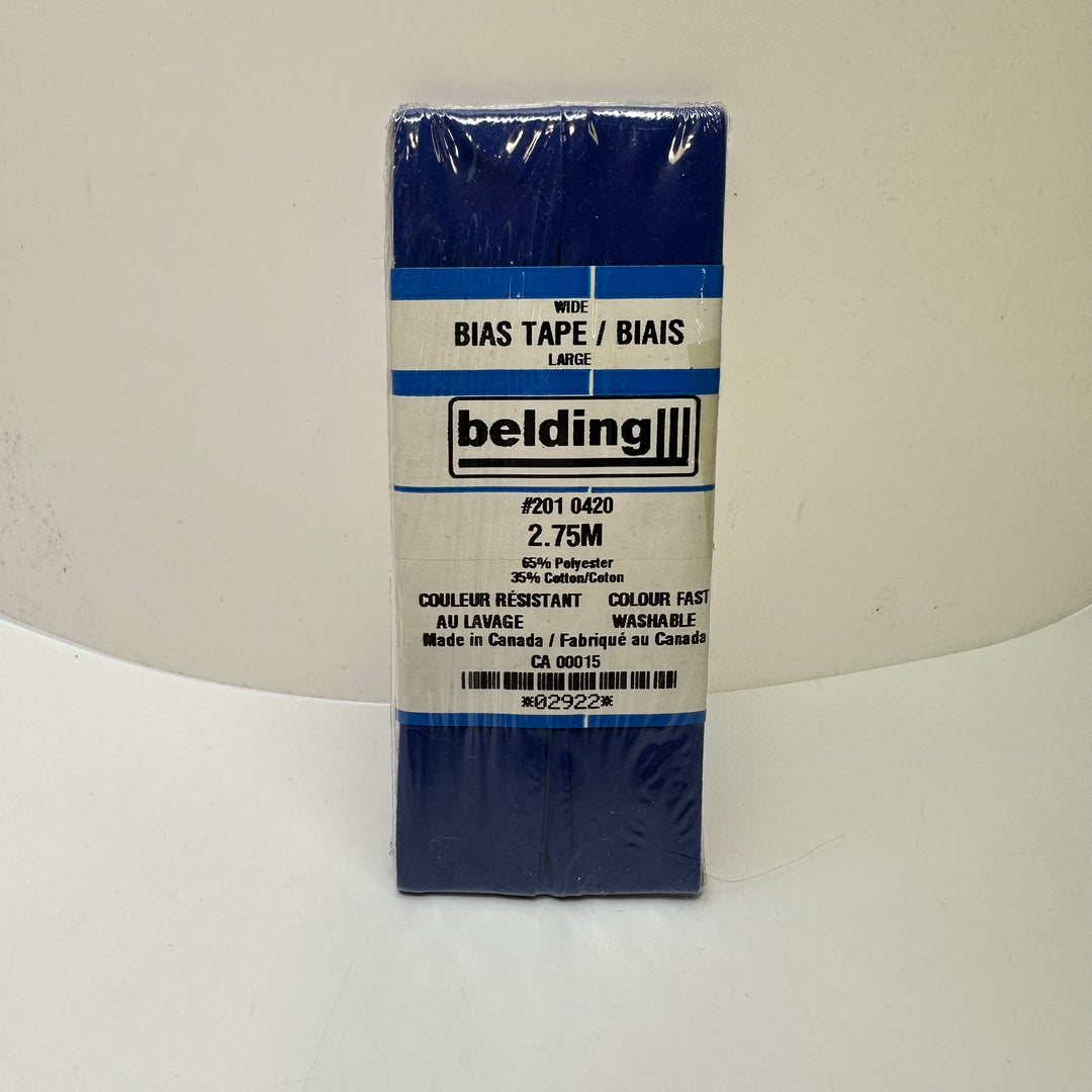 1" Single Fold Woven Belding Bias Tape - Navy - 2.75M Package