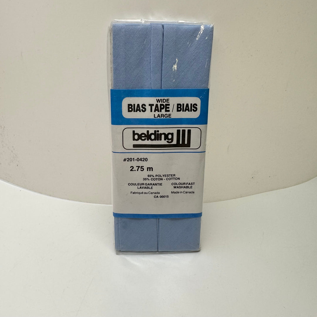 1" Single Fold Woven Belding Bias Tape - Light Blue - 2.75M Package