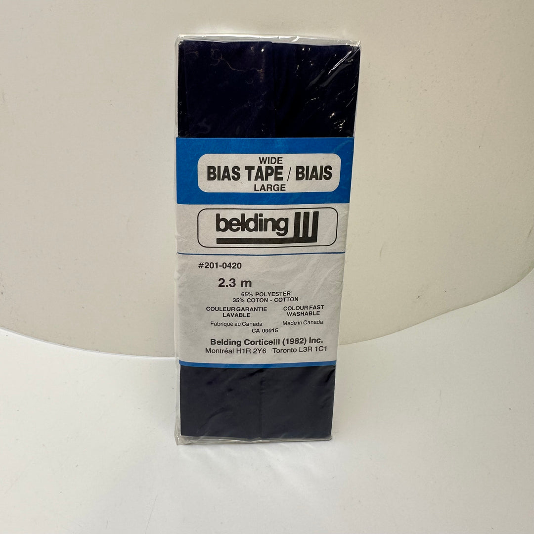 1" Single Fold Woven Belding Bias Tape - Dark Navy - 2.3M Package