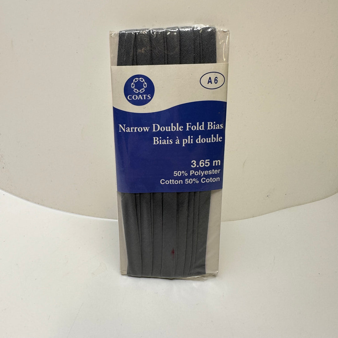 ¼" Double Fold Woven Coats Bias Tape - Grey - 3.65M Package