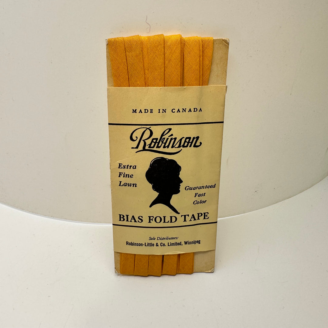 ¼" Double Fold Woven Robinson Bias Tape - Yellow - 5.4M Package