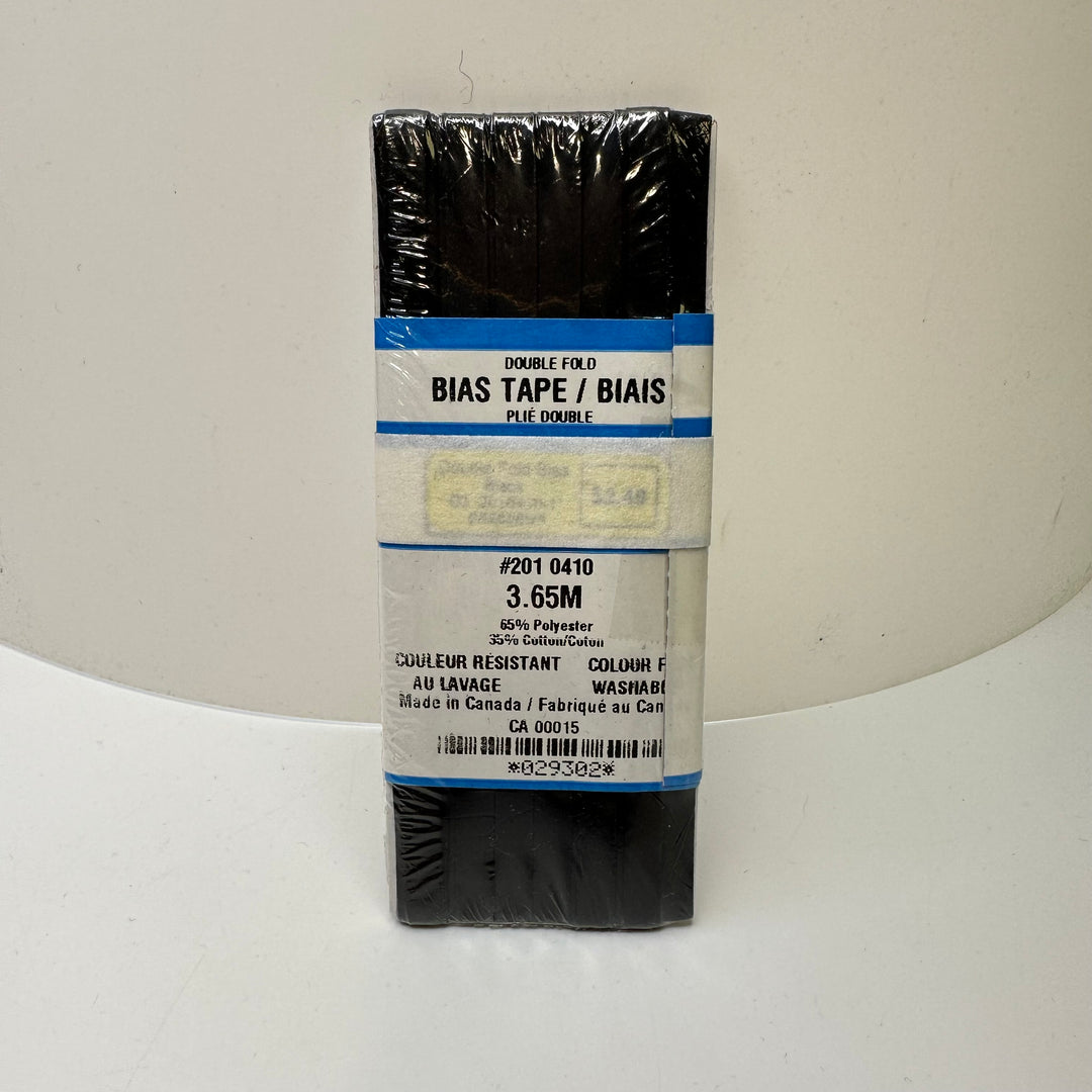 ¼" Double Fold Woven Belding Bias Tape - Black - 3.65M Package