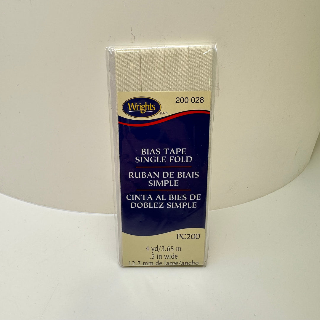 ¼" Single Fold Woven Wrights Bias Tape - Cream - 3.65M Package