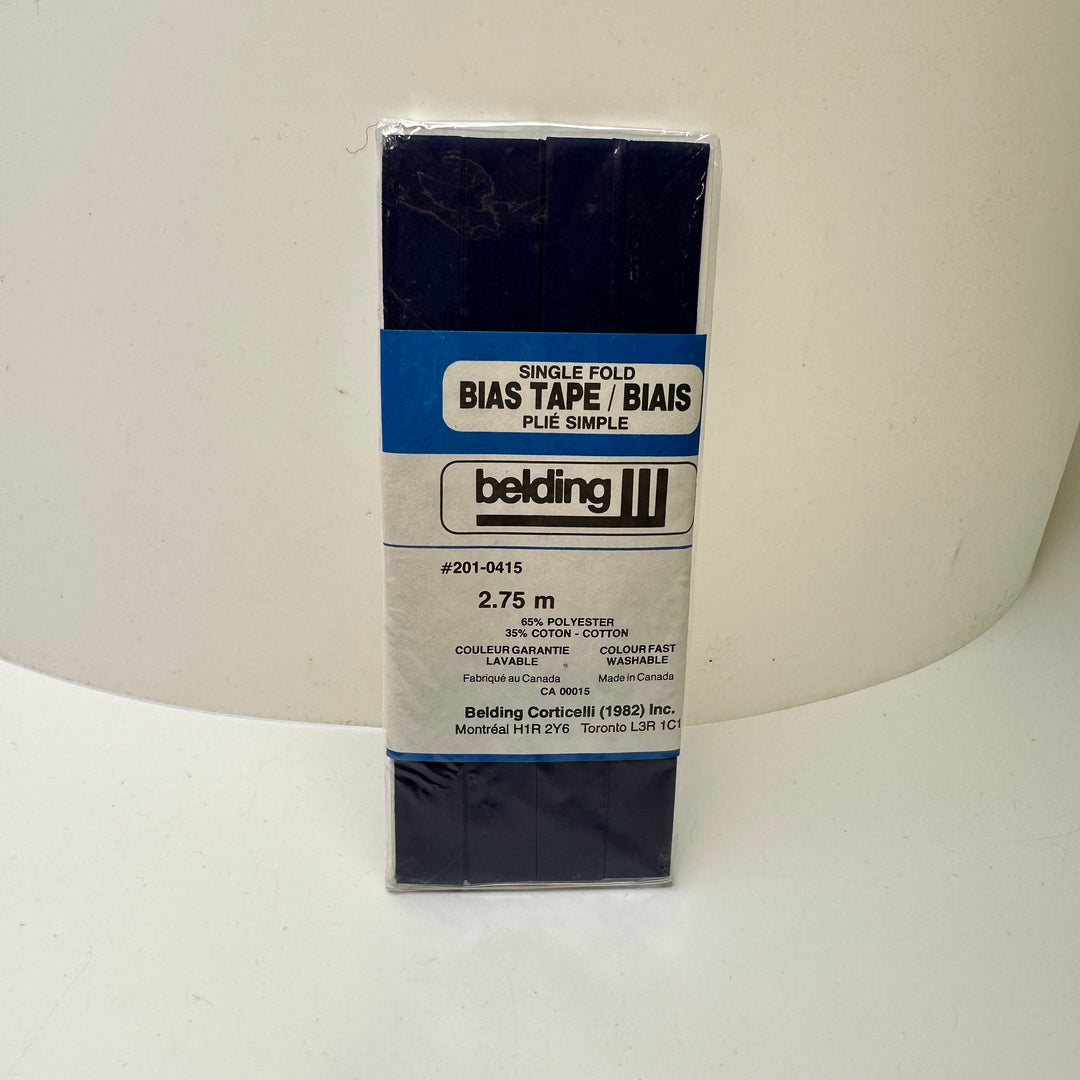 ⅜" Double Fold Woven Belding Bias Tape - Dark Navy - 2.75M Package