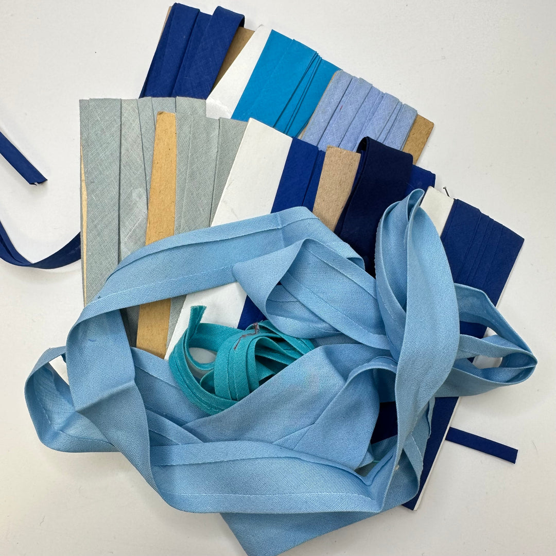 ⅜" Single Fold Woven  Bias Tape - Blue - 10M Package
