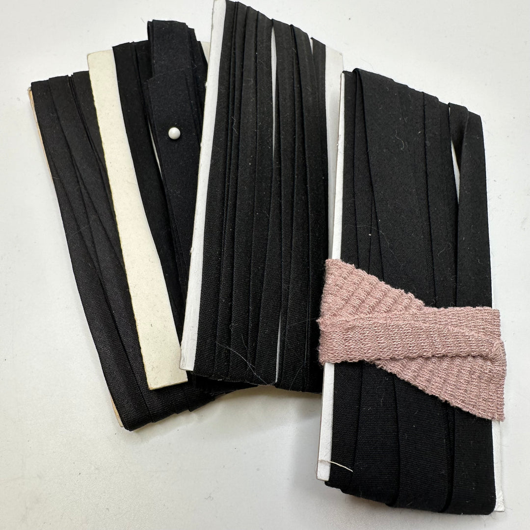 ¼" Double Fold Woven  Bias Tape - Black - 5M Package