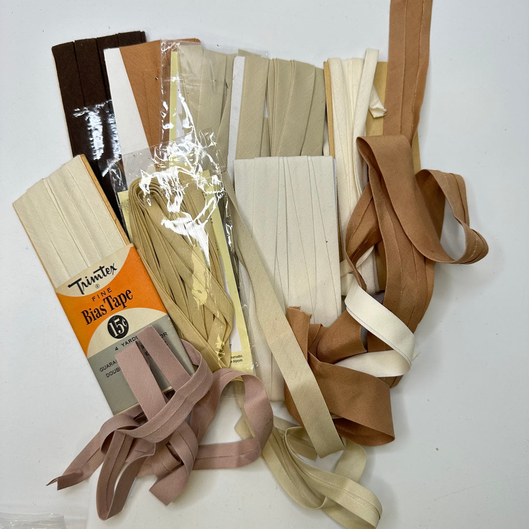 ⅜" Double Fold Woven  Bias Tape - Beige/Cream - 10M Package