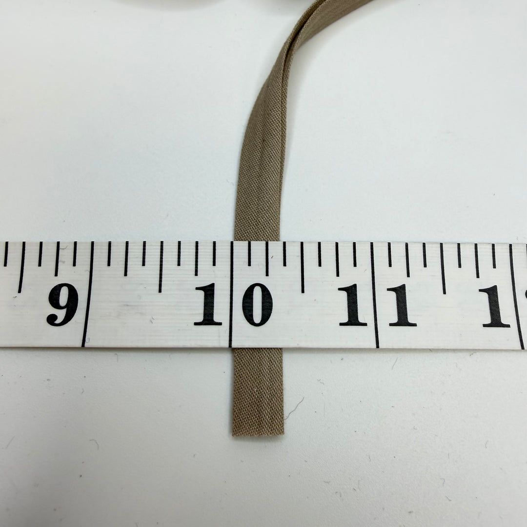 ¼" Double Fold Woven Bias Tape - Beige - 2M Bundle