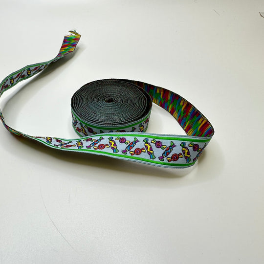 ¾" (19mm)   Tape Trim - Light Blue Multi - 1.9M Bundle - FABCYCLE Deadstock and Sustainble Fabrics and Sewing Supplies