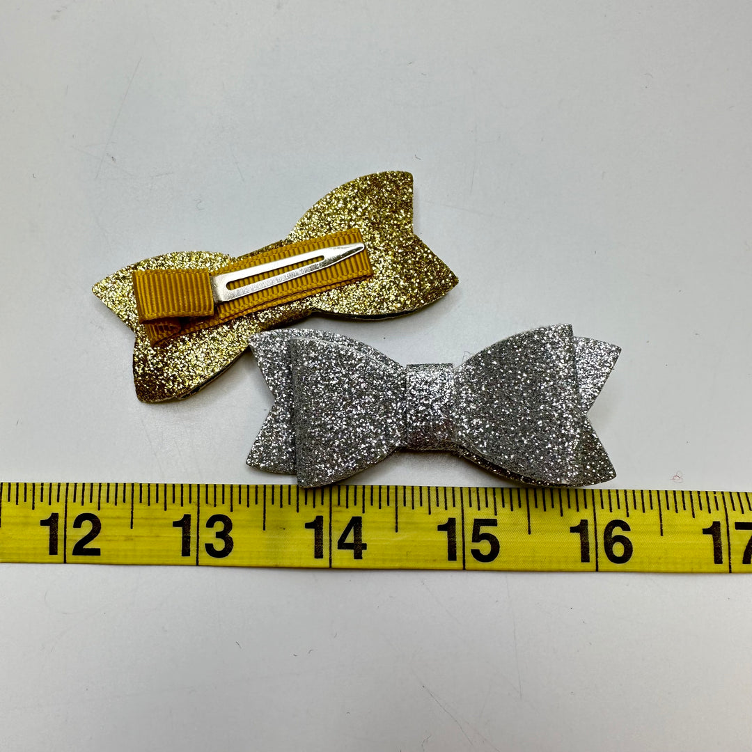 Glitter Hair Clips Costume Jewelry - Gold/Silver - Individual