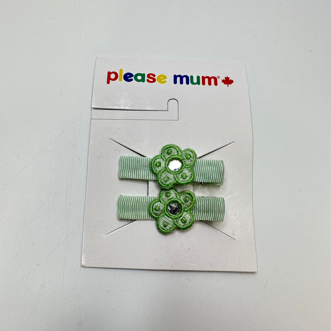 Hair Clips Costume Jewelry - Light Green/Silver - 10 Pack