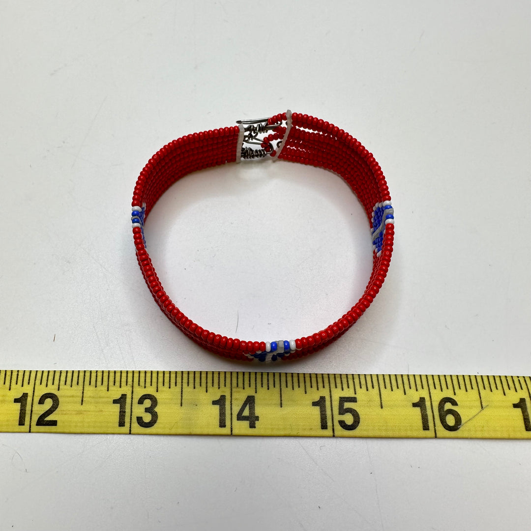 Beaded Bracelet Costume Jewelry - Red Multi - Individual