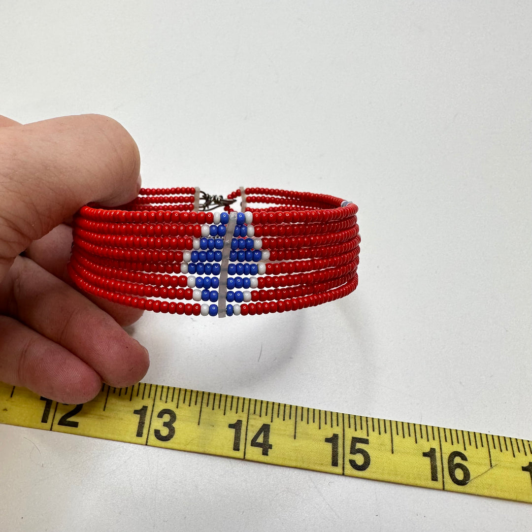 Beaded Bracelet Costume Jewelry - Red Multi - Individual