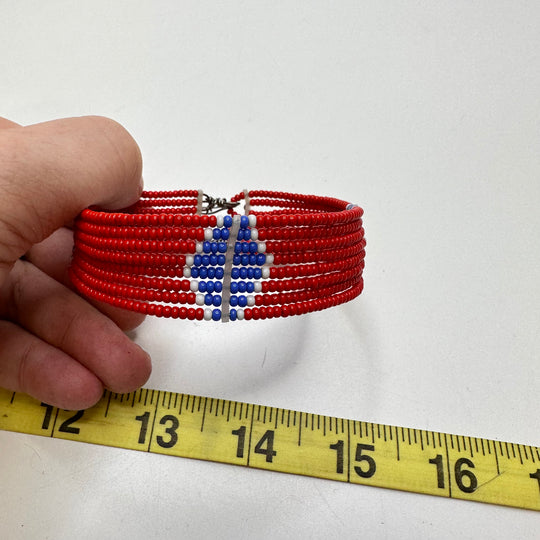 Beaded Bracelet Costume Jewelry - Red Multi - Individual