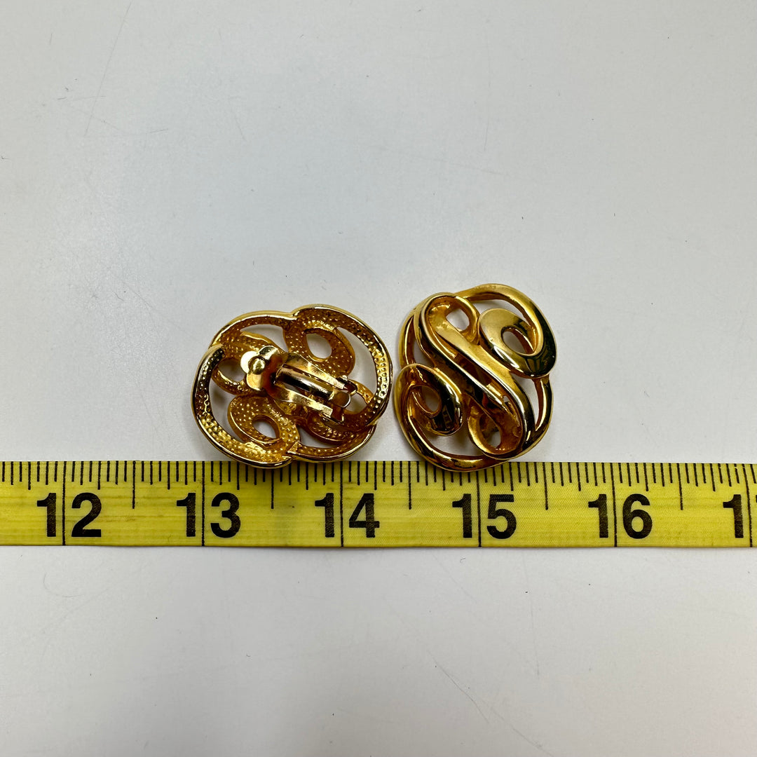 Metallic Clip On Earrings Costume Jewelry - Gold - Individual