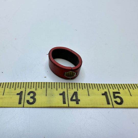 Leather Ring Costume Jewelry - Brown/Silver - Individual