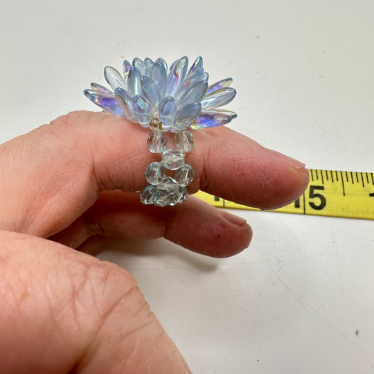 Beaded Ring Costume Jewelry - Light Blue - Individual