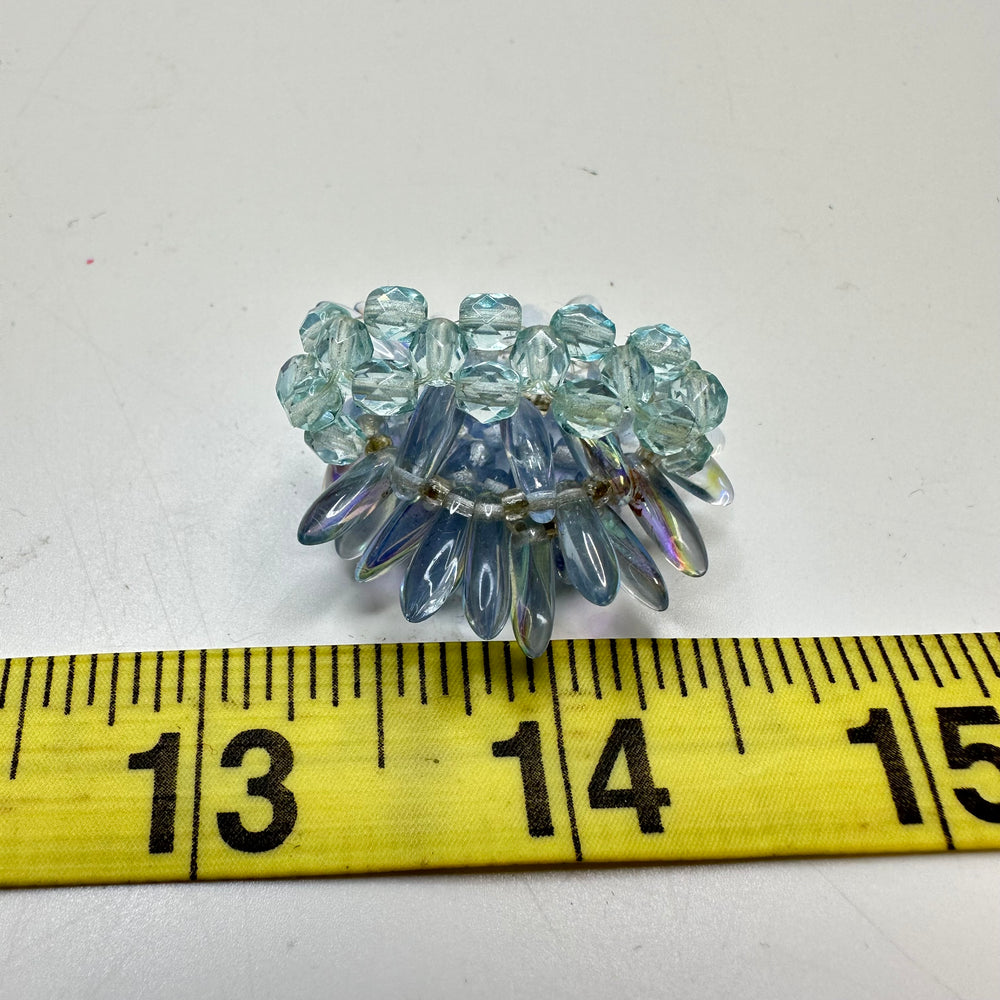 Beaded Ring Costume Jewelry - Light Blue - Individual