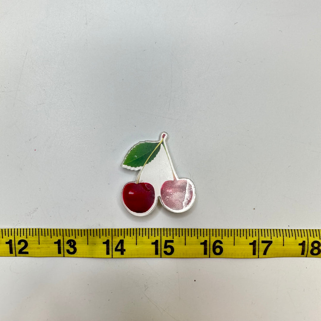 Cherry Broach Costume Jewelry - White/Red - Individual