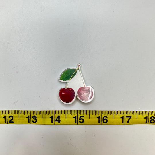 Cherry Broach Costume Jewelry - White/Red - Individual