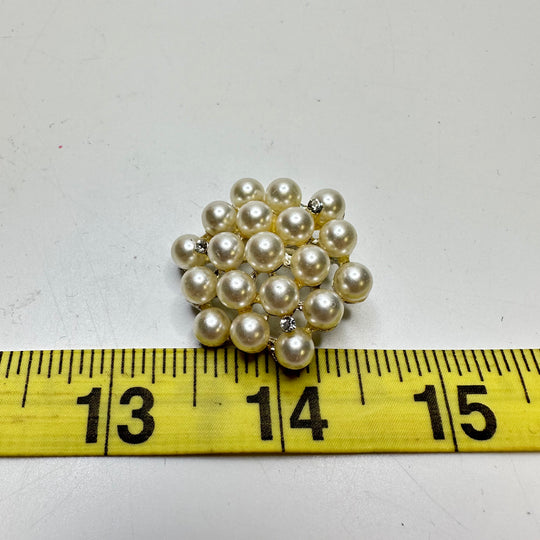 Pearl Broach Costume Jewelry - White/Silver - Individual
