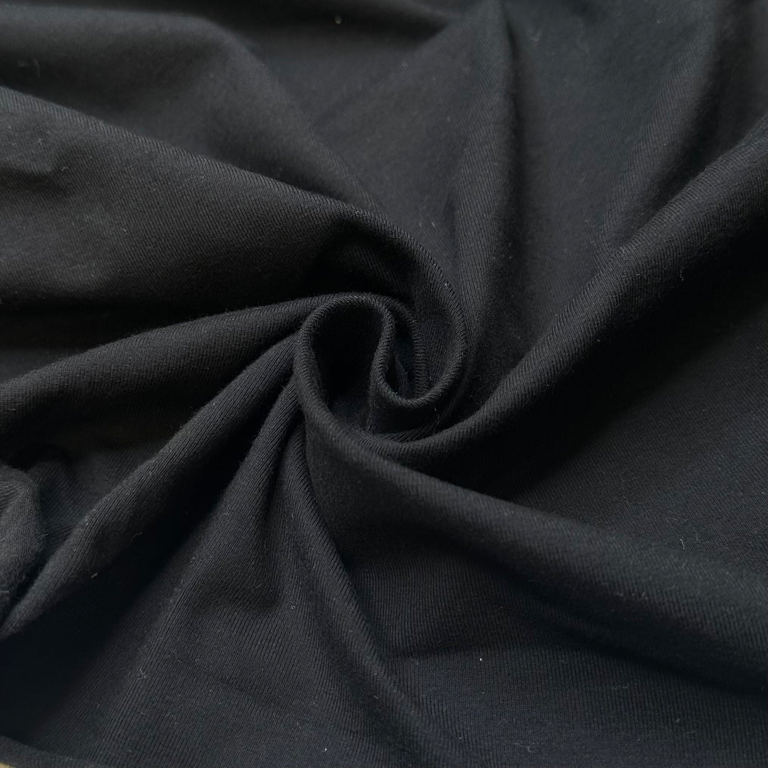 Sewing Through My Break - Rib Knit Cotton Blend Knit - Black - 1.7M Bundle - FABCYCLE Deadstock and Sustainble Fabrics and Sewing Supplies