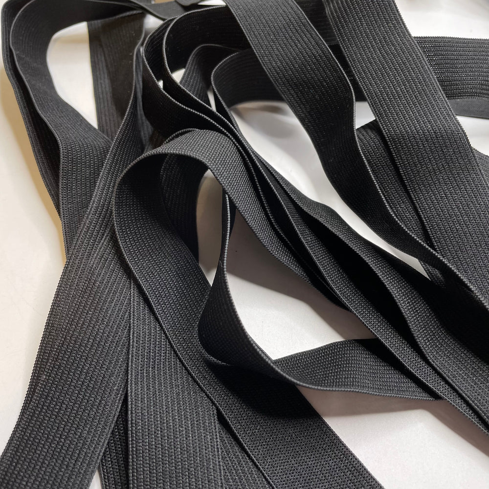 1" Braided Elastic - Black - 0.75M 7 Pack Elastic