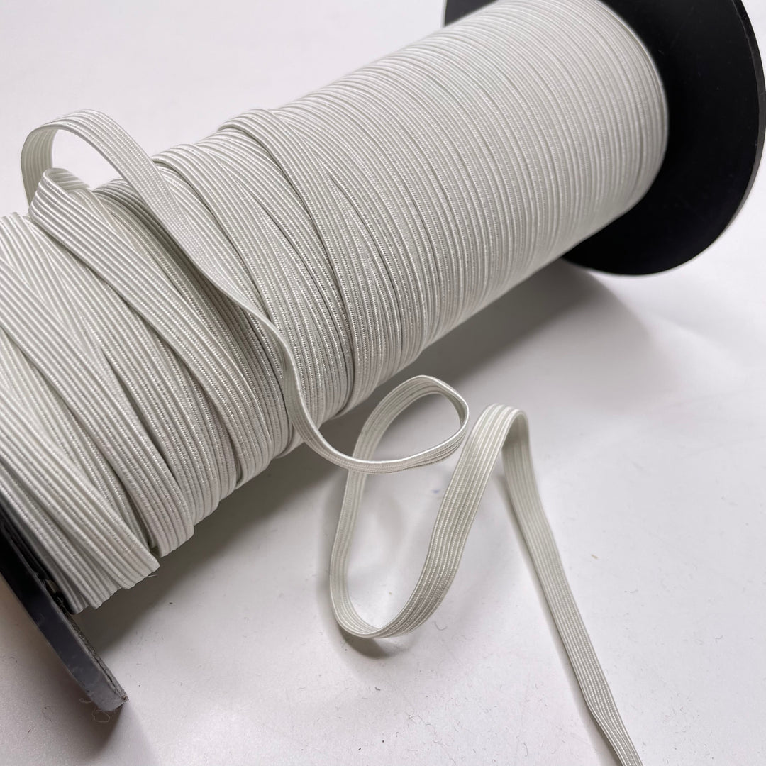 ¼" Braided Elastic - White - 1M