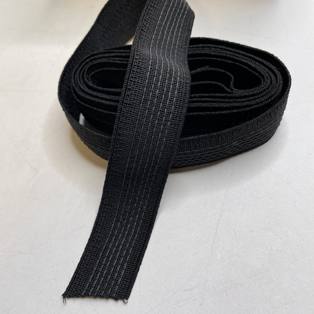 1" Knitted Elastic - Black - 2M Bundle