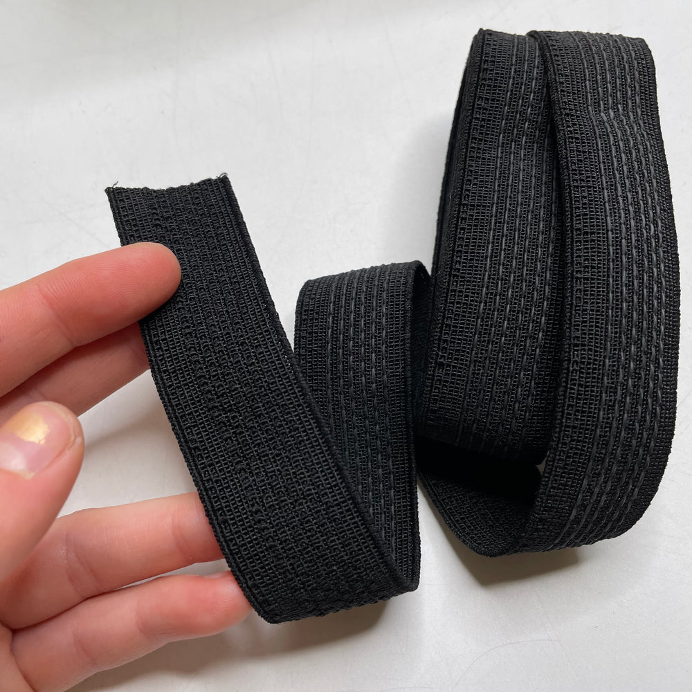 1" Knitted Elastic - Black - 2M Bundle