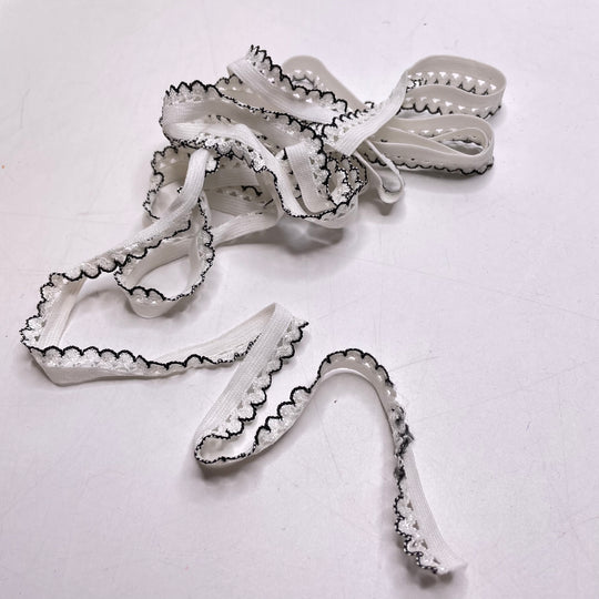 ½" Braided Elastic - White/Black - 2M Bundle