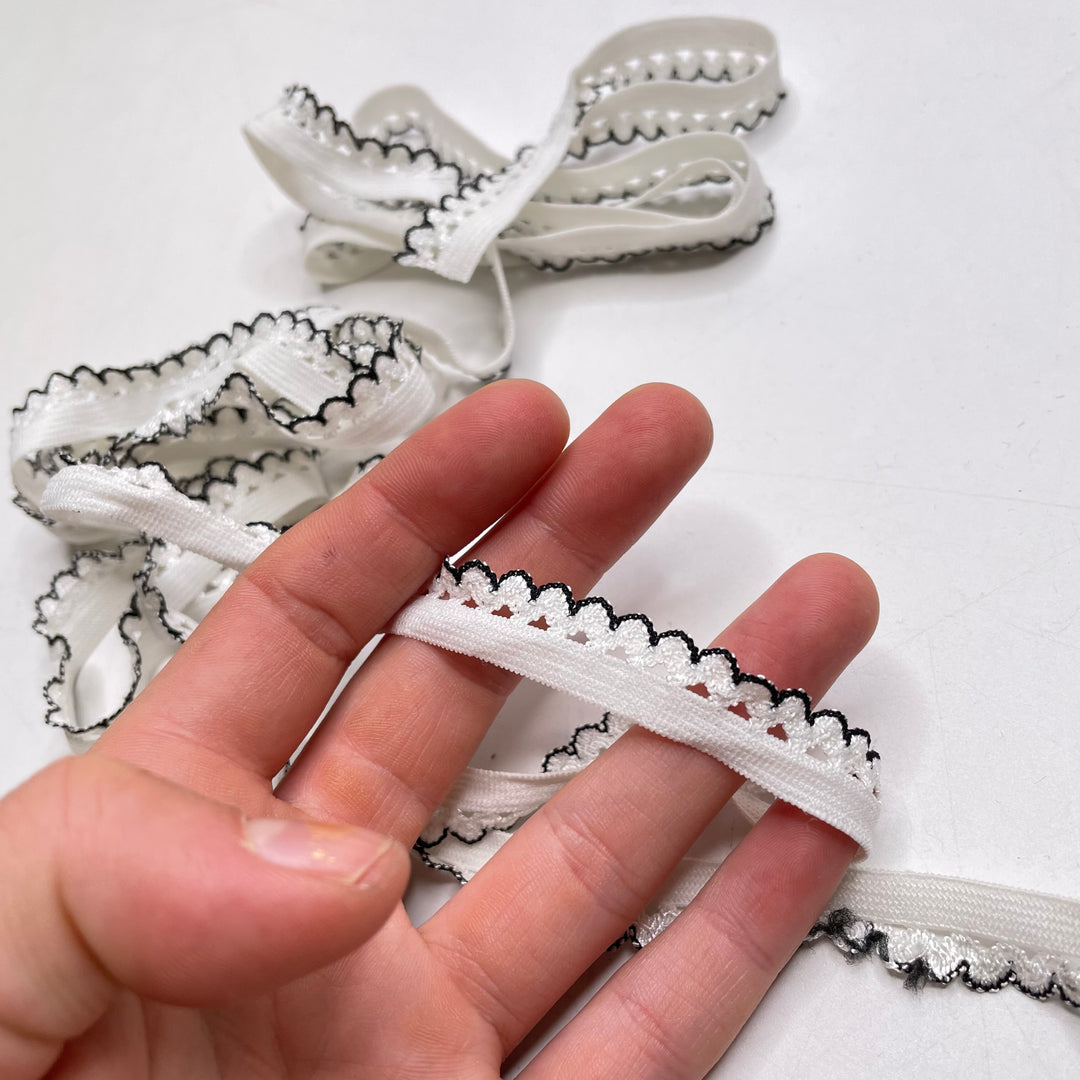 ½" Braided Elastic - White/Black - 2M Bundle