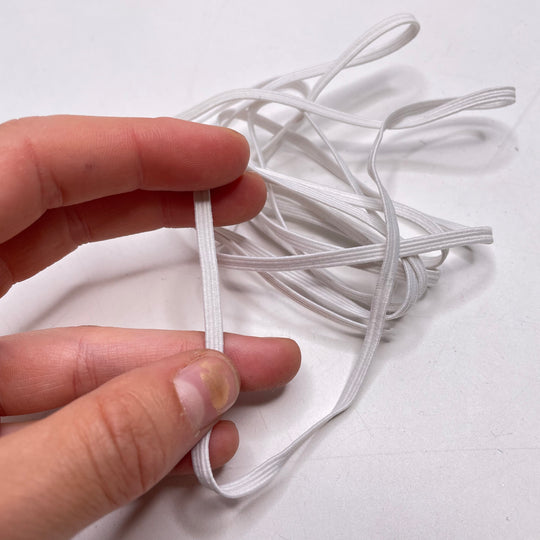 ⅛" Braided Elastic - White - 2M Bundle