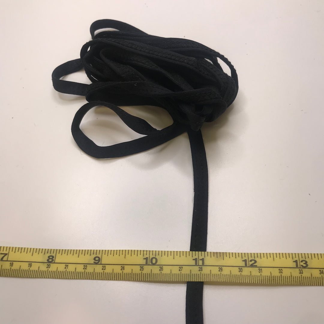 ⅜" Knitted Elastic - Black - 3.8M Bundle