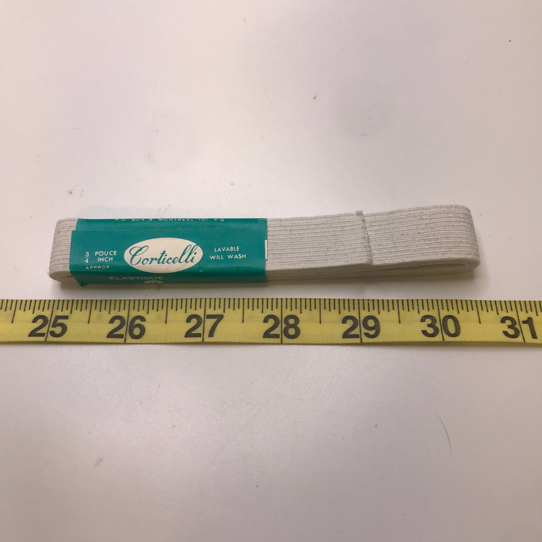 ¾" Braided Elastic - White - 1M Bundle