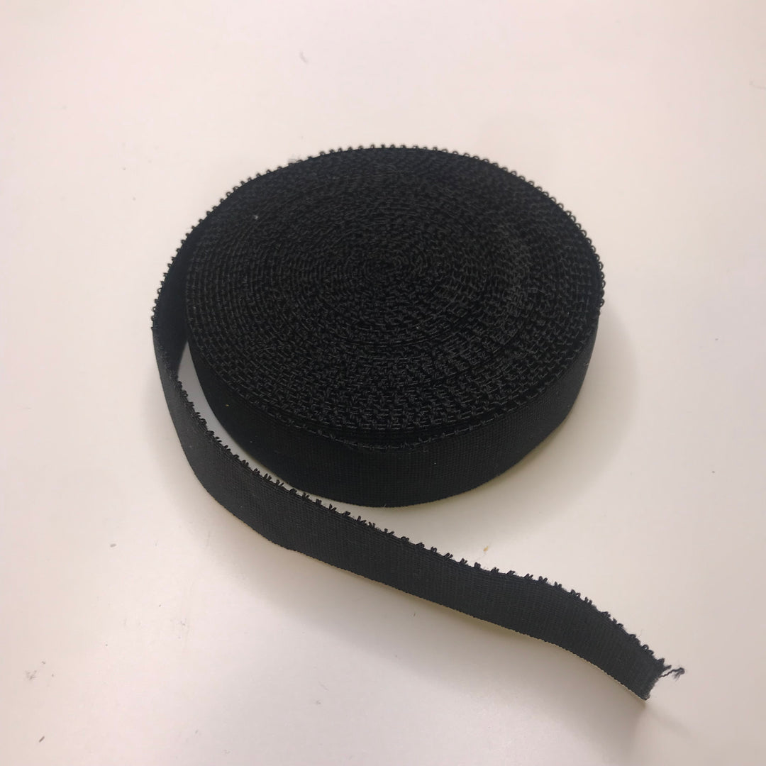 1" Plush-Back Elastic - Black - 7M Bundle
