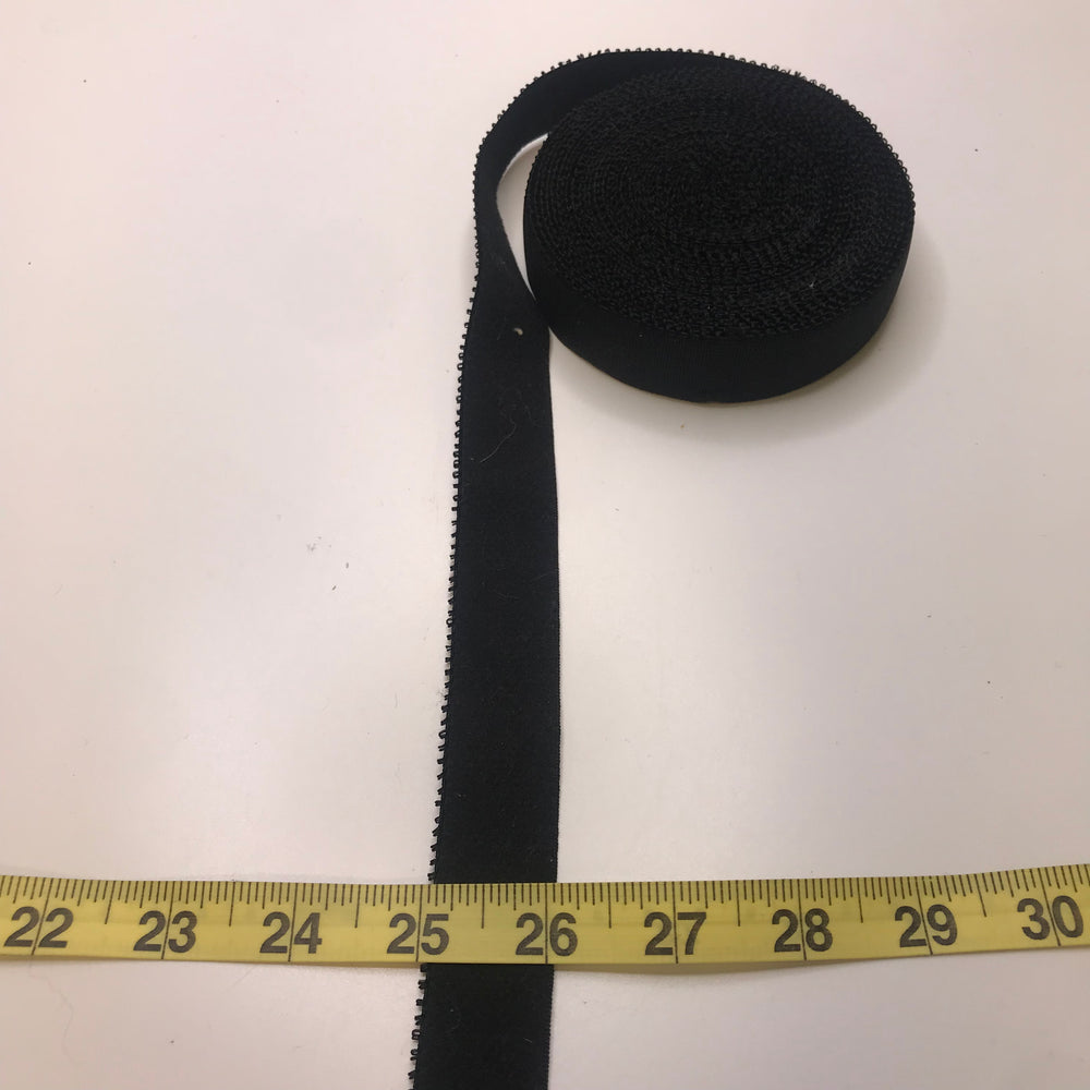 1" Plush-Back Elastic - Black - 7M Bundle