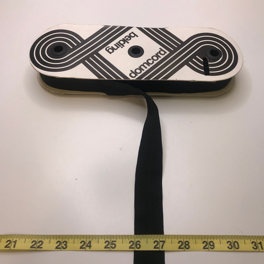 1 ¼" Foldover Elastic - Black - 1M