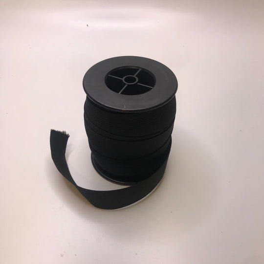 1" Braided Elastic - Black - 1M