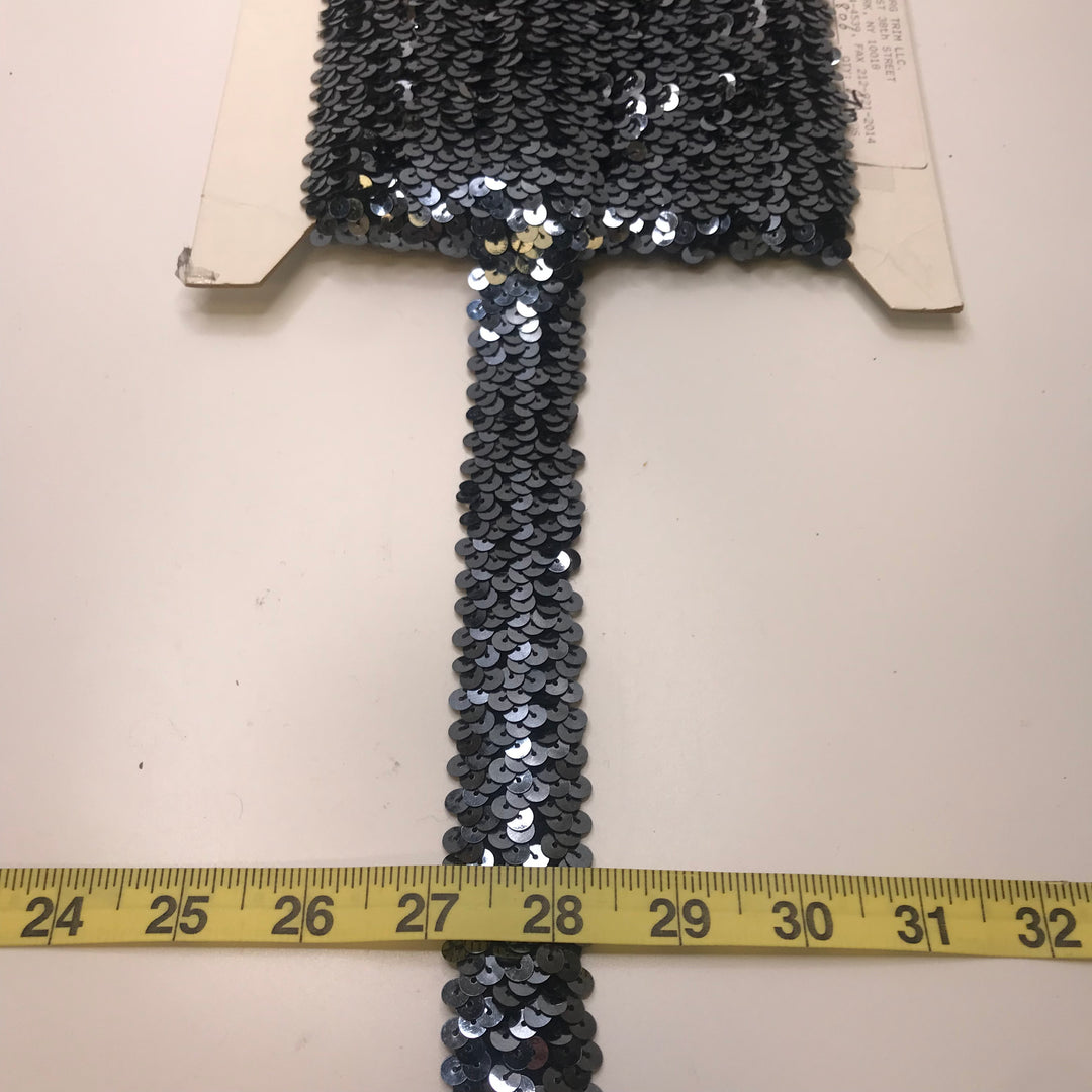 1 ¼" Braided Elastic - Black/Grey - 7M Bundle