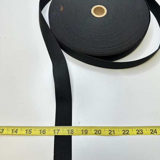 1 ¼" Knitted Elastic - Black - 30M Roll