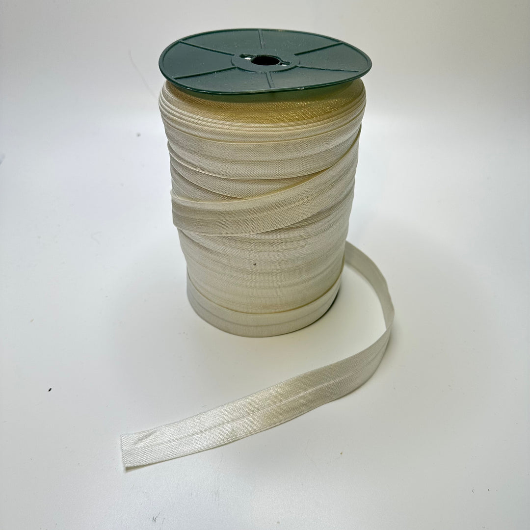 ¾" Foldover Elastic - White - 1M