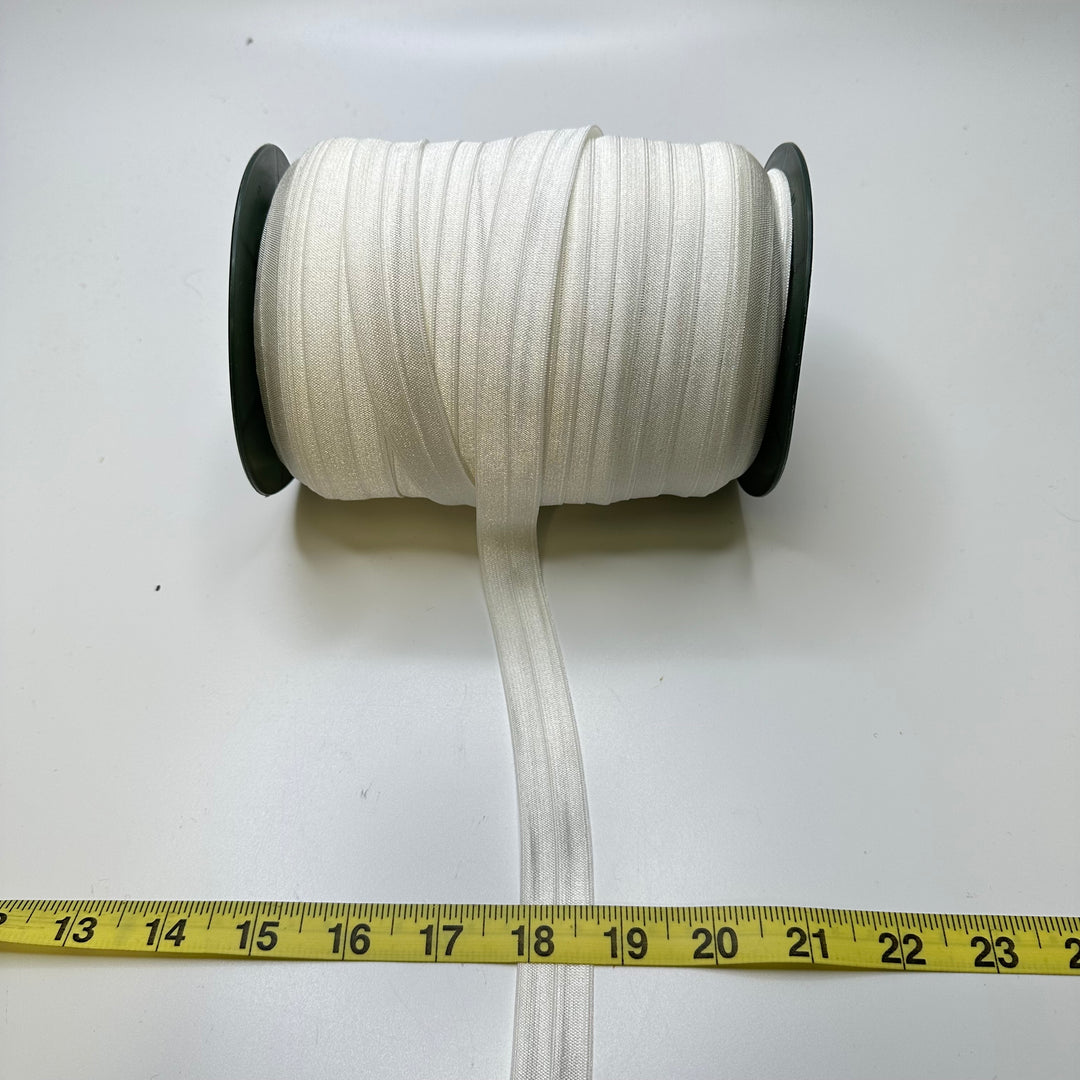¾" Foldover Elastic - White - 1M