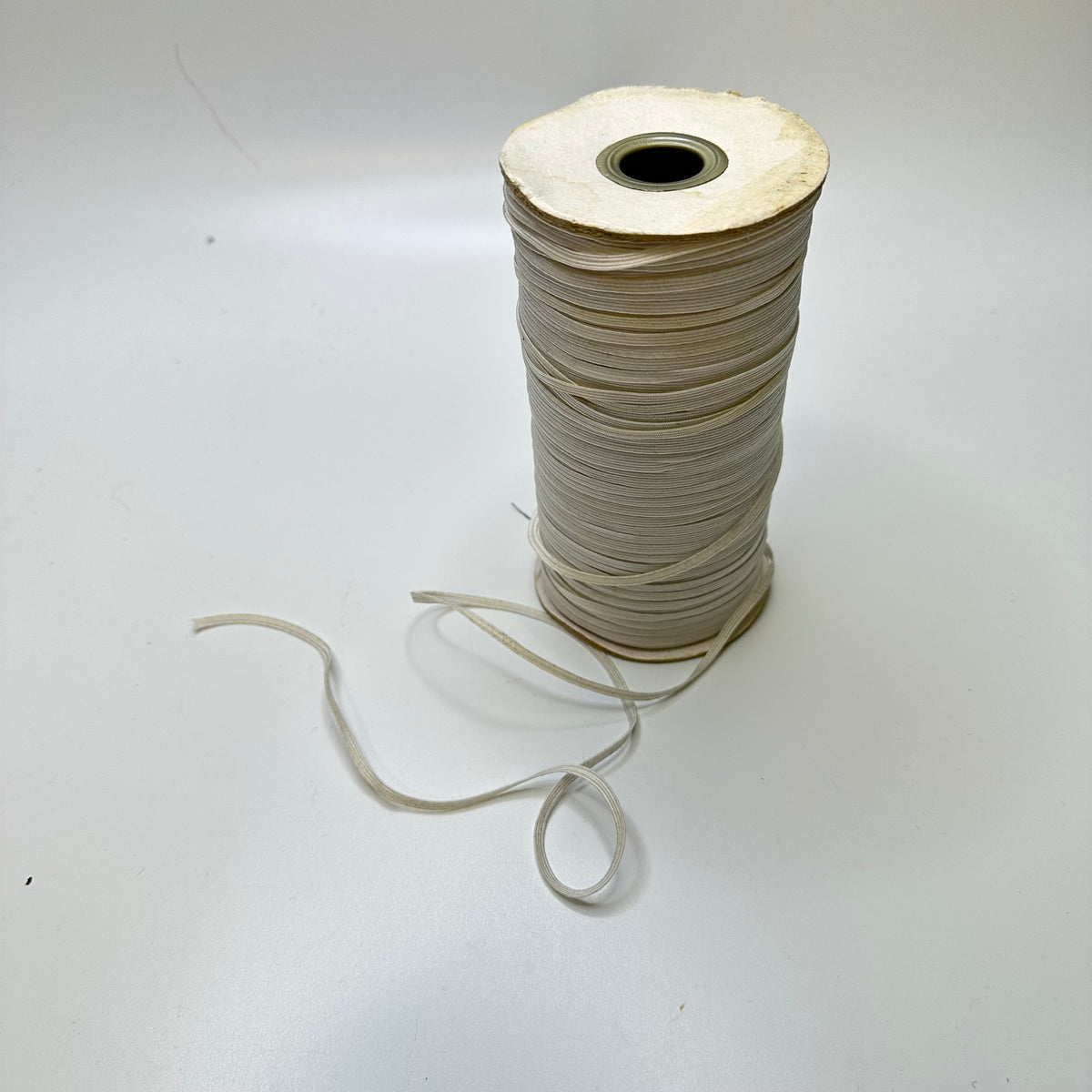 ⅑" Braided Elastic - White - 1M