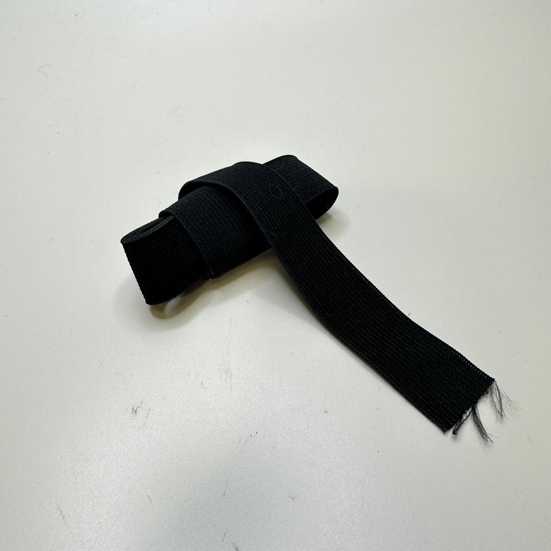 1" Knitted Elastic - Black - 1M Bundle