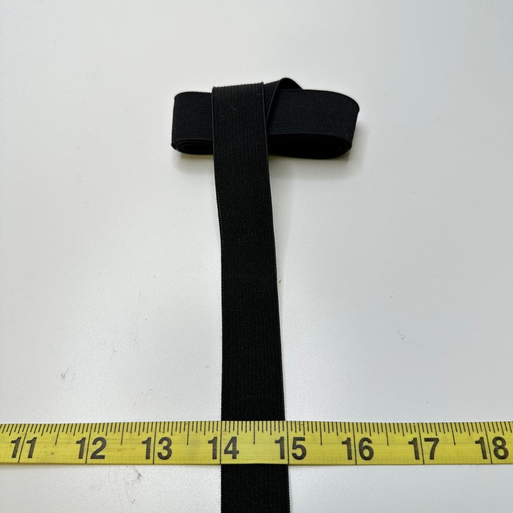 1" Knitted Elastic - Black - 1M Bundle
