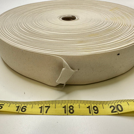 1 ¾" Braided Elastic - White - 30M Roll