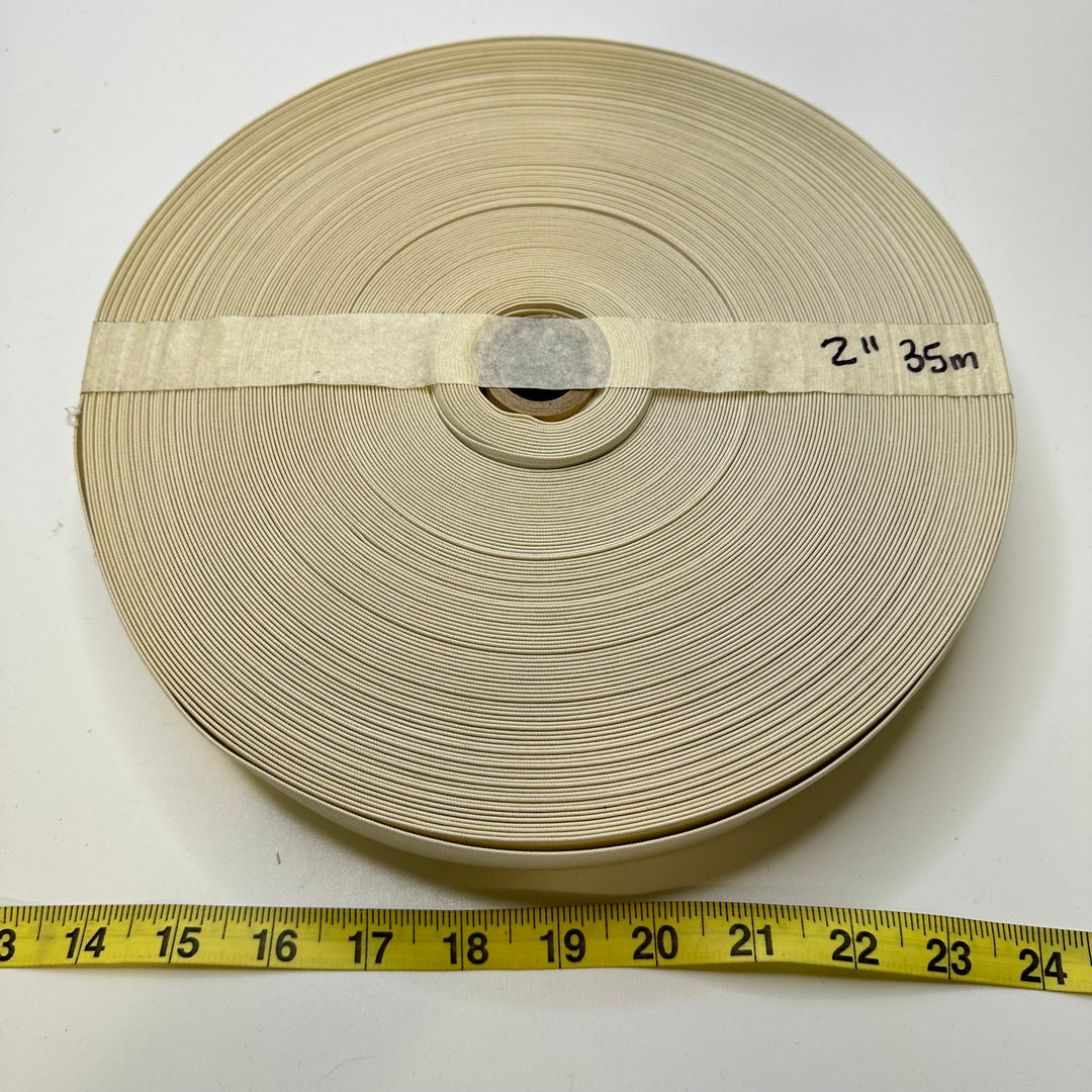 2" Knitted Elastic - Cream - 35M Roll