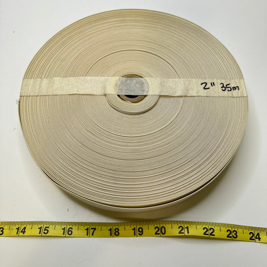 2" Knitted Elastic - Cream - 35M Roll