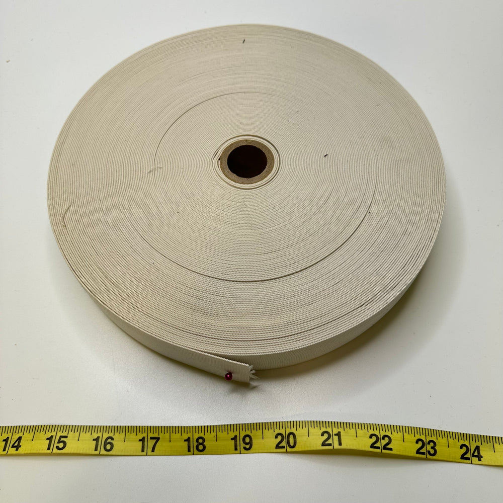 1 ½" Knitted Elastic - White - 30M Roll